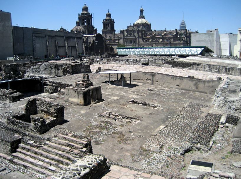 Heutige Überreste des Templo mayor in Mexico City.