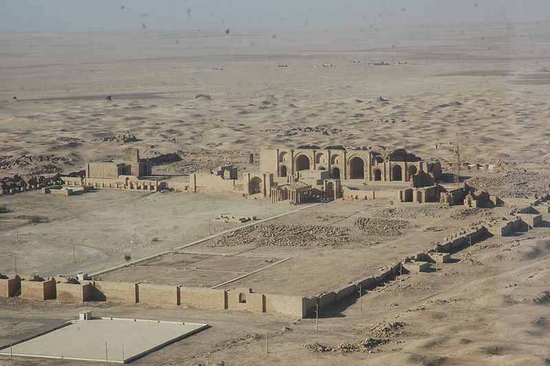 Luftbild von Hatra. Zu sehen sind die römischen Ruinen.