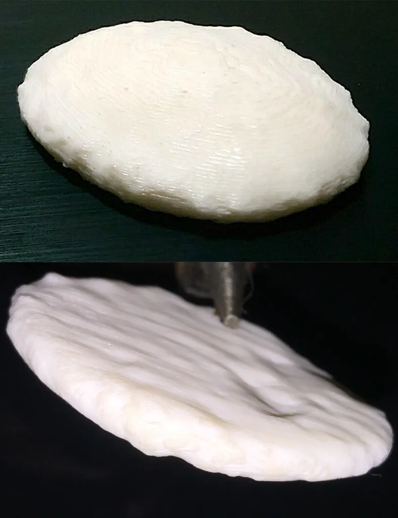 Zu sehen ist die Kopie des goldenen Herzskarabäus aus dem 3D-Drucker. Der ovale Gegenstand mit leichten Einbuchtungen weist keine Verzierungen auf.